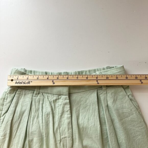 Abercrombie & Fitch Green High Rise Pleat Front Wide Leg Linen Pants Size XS - Picture 6 of 8